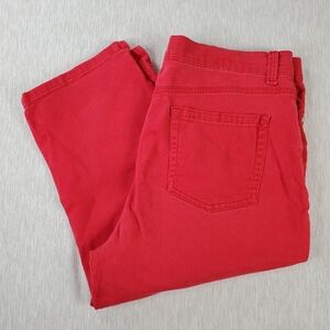Gloria Vanderbilt Amanda Capris Pants Women's Size 16P Red Classic Denim Jeans